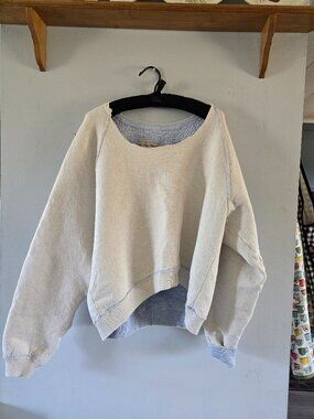 We The Free Double Faced Wide Neck Slouch Sweatshirt size M